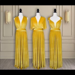 NWT Mustard Velvet Convertible Dress / Infinity Dress